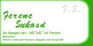 ferenc sukosd business card